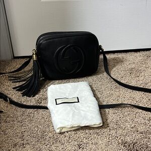 Black Leather Crossbody Bag